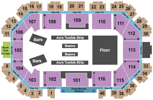 seating chart for Scheels Arena - American Gold Gymnastics - eventticketscenter.com
